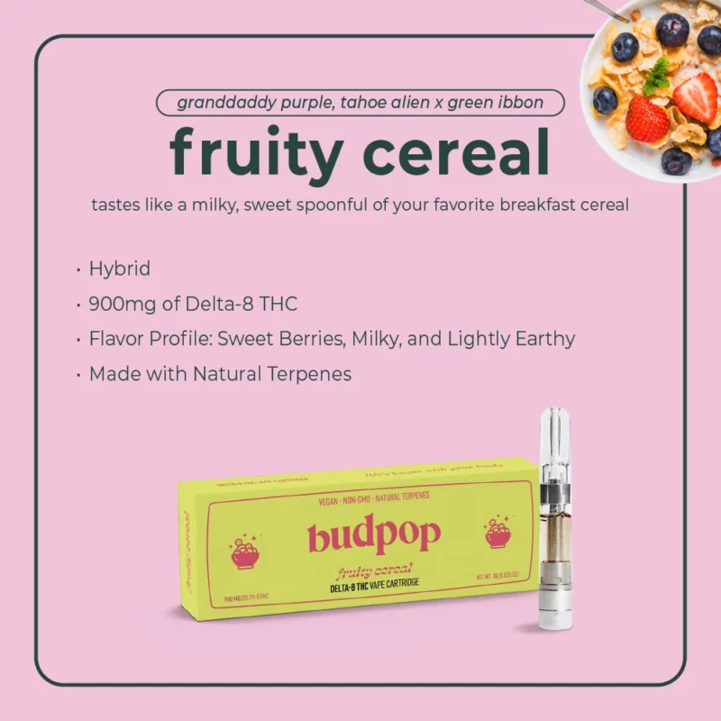 Fruity Cereal Delta-8 Vape Carts | BudPop