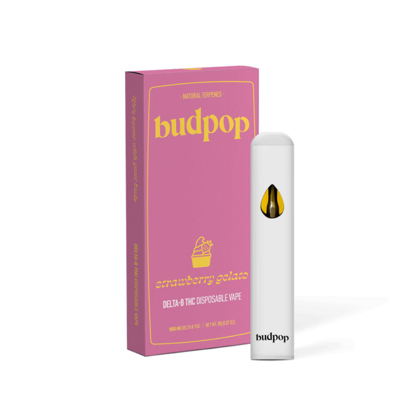 Delta 8 Disposable Vape Pen - Strawberry Gelato | BudPop