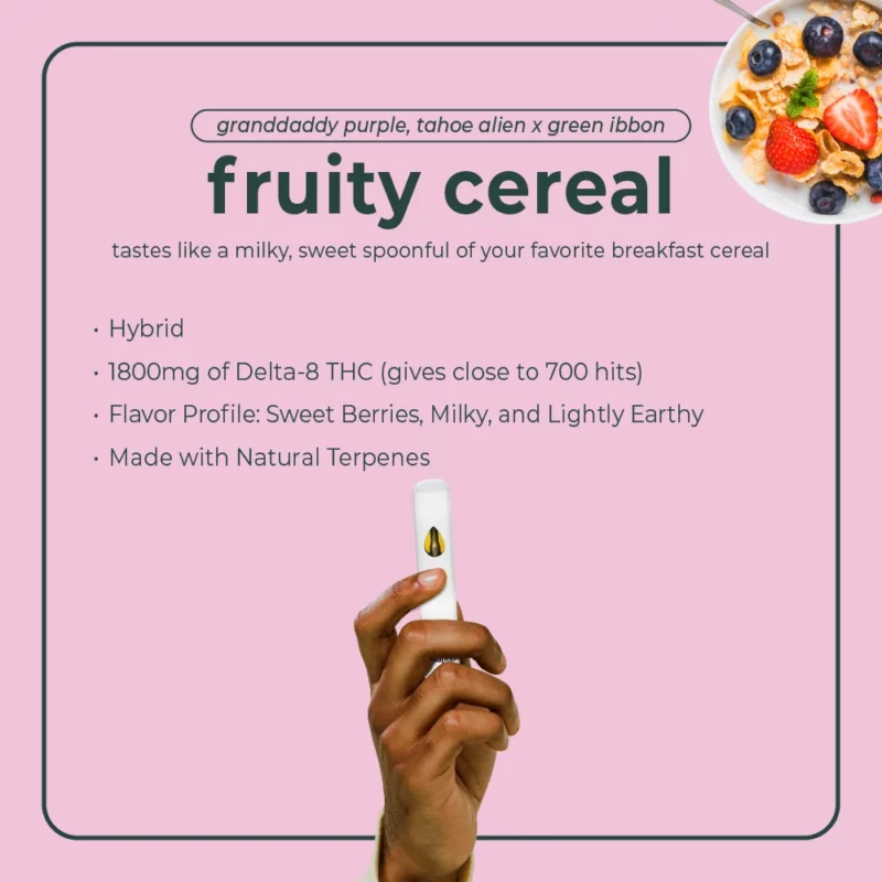 Delta 8 Disposable Vape Pen - Fruity Cereal - BudPop