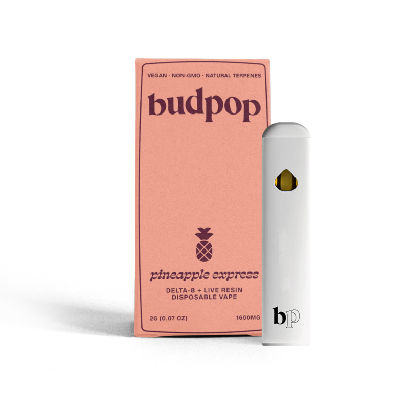 Delta 8 + Live Resin 2g Disposables (1600 mg) - Pineapple Express - BudPop