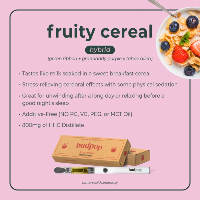 HHC Vape Cartridges Fruity Cereal | BudPop