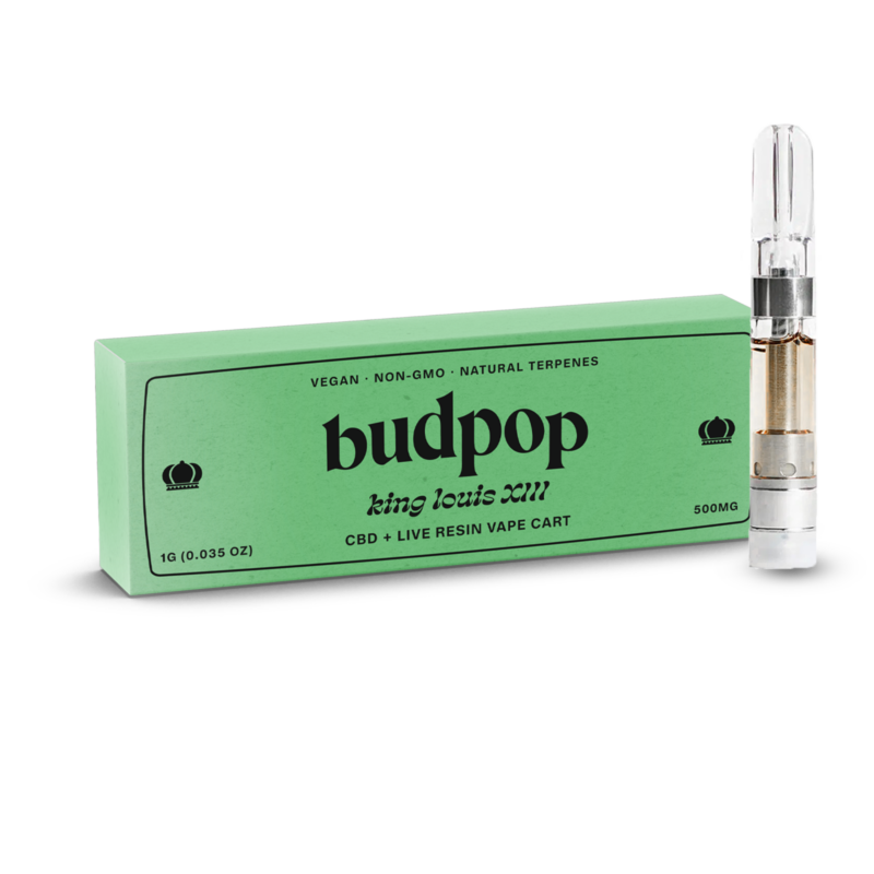 CBD Broad Spectrum + Live Resin 1g Vape Carts (500 mg) - Louis XIII | BudPop