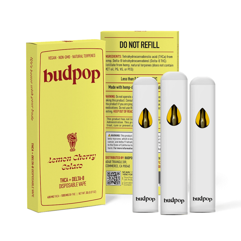 Lemon Cherry Gelato Disposable – THCa & Delta 8 – 3-Pack