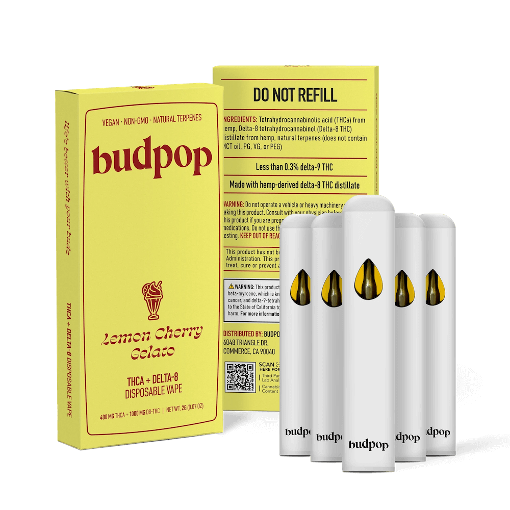 Lemon Cherry Gelato Disposable – THCa & Delta 8 – 5-Pack