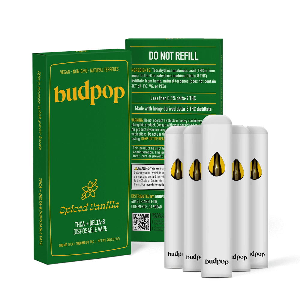Spiced Vanilla Vape Disposable – THCa & Delta 8 – 2g / 5-Pack
