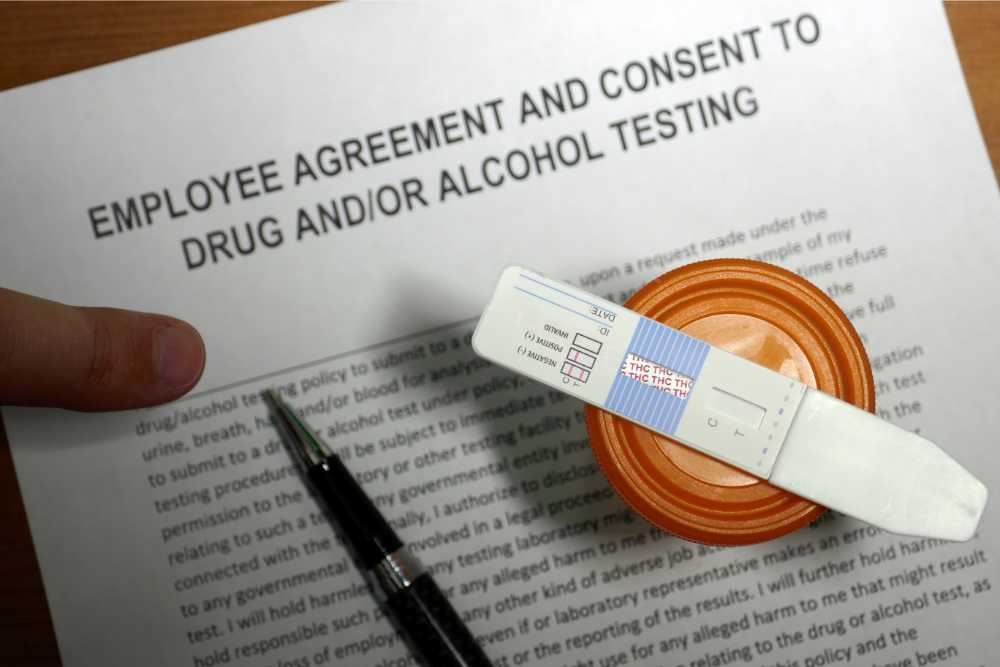 drug test sample and paperwork