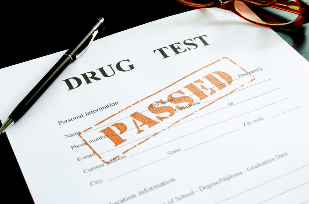 paperwork of passed drug test