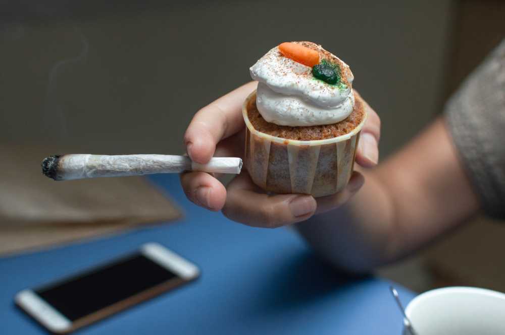 smoking joints with carrot cupcake edible