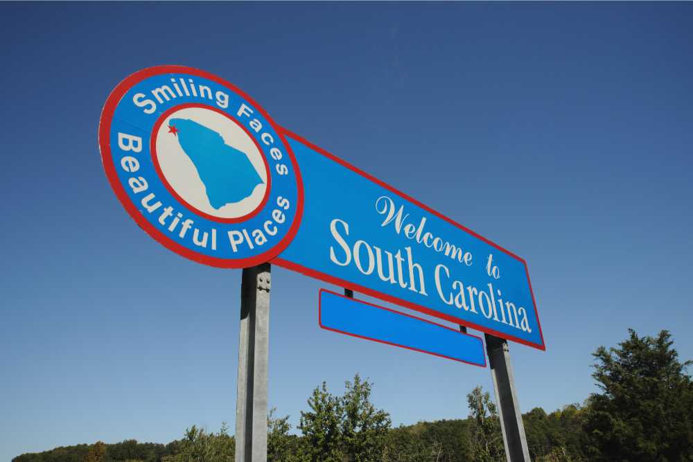 south carolina highway welcome sign