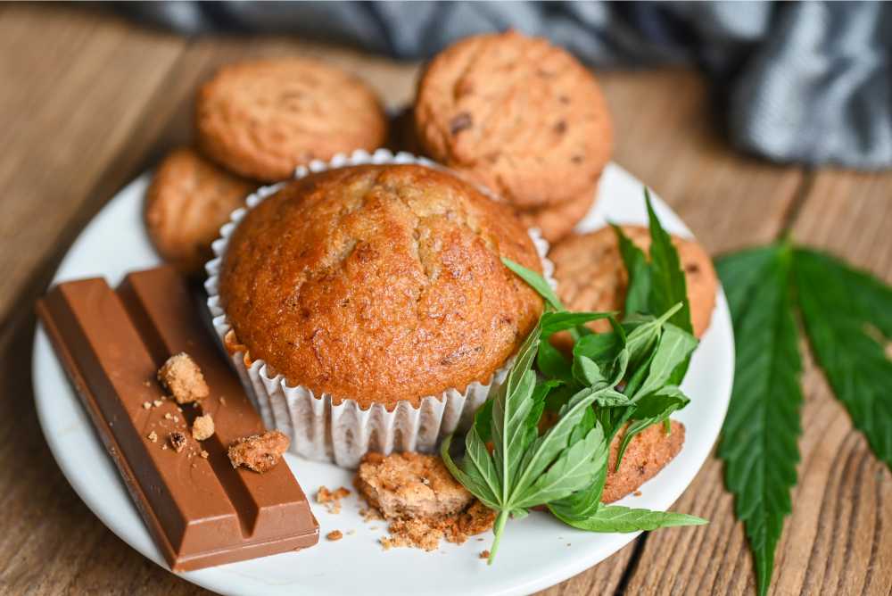 various cannabis edibles chocolate muffin cookies