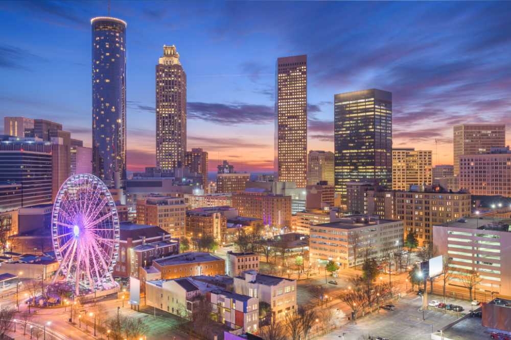 atlanta georgia skyline at dawn