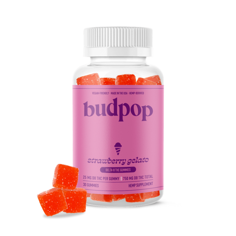 Strawberry Gelato Gummies (D8) | BudPop