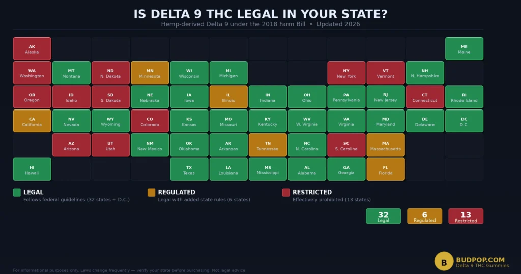Yes, Delta-9 THC Is Legal In 32 States, Read Before Buying Delta 9 Products | BudPop