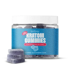 Budpop extra strength blue razzberry kratom gummies