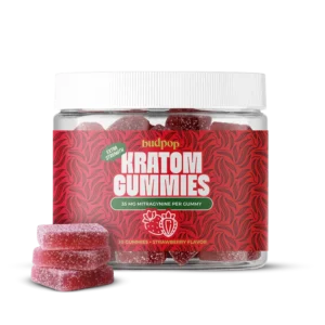Budpop extra strength strawberry kratom gummies