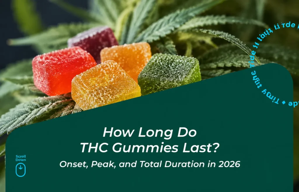 How long do THC gummies last Onset, peak, and total duration in 2026