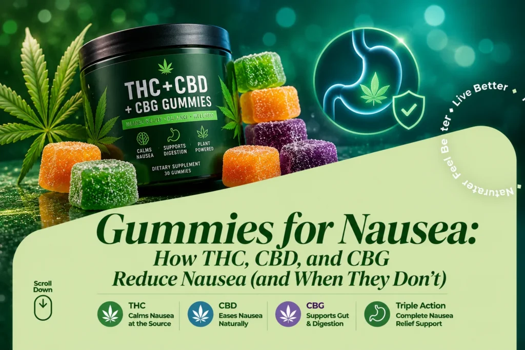 Gummies for nausea how THC, CBD, and CBG reduce nausea (and when they don't)