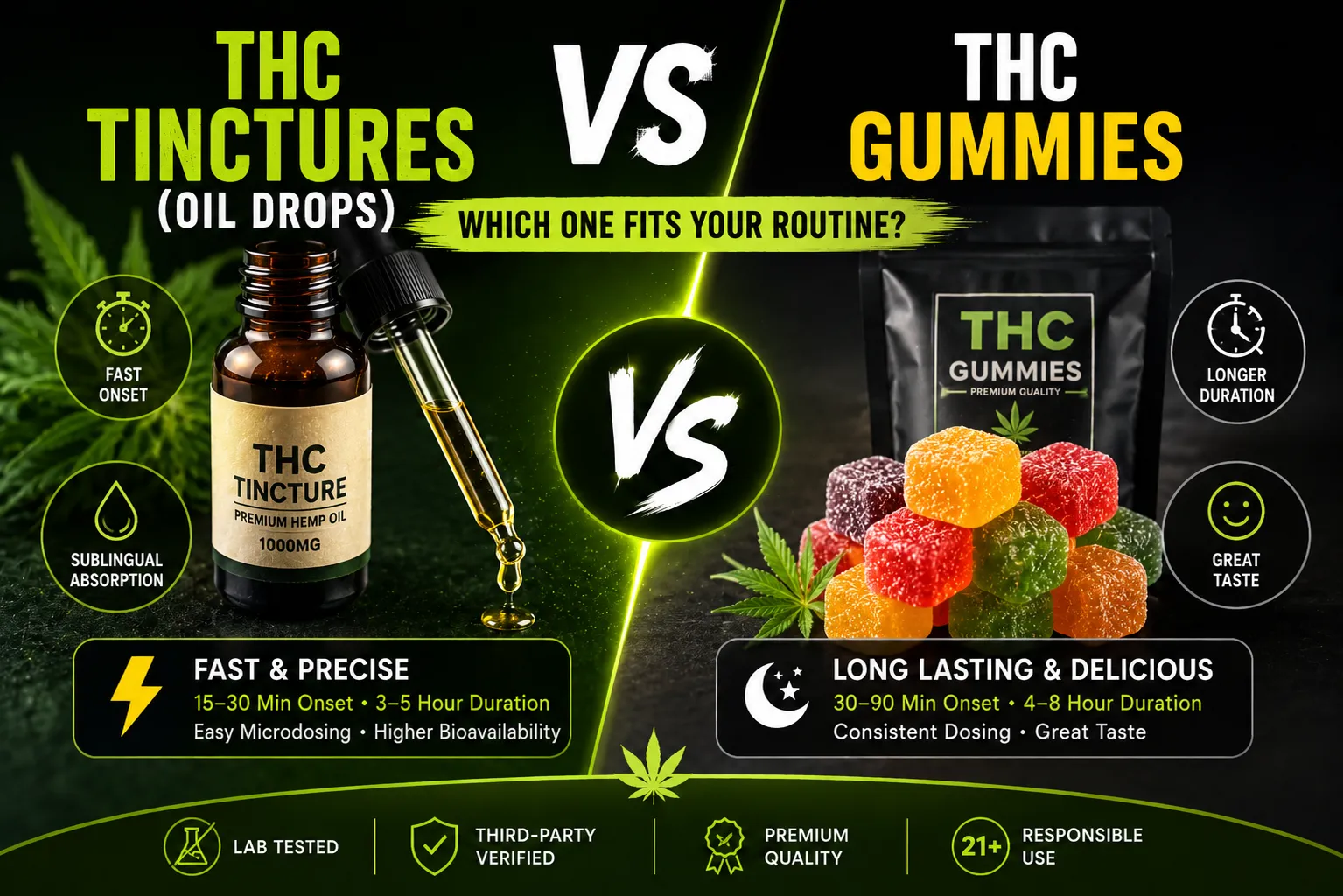 THC Gummies vs Tinctures 7 Powerful Differences You Need to Know