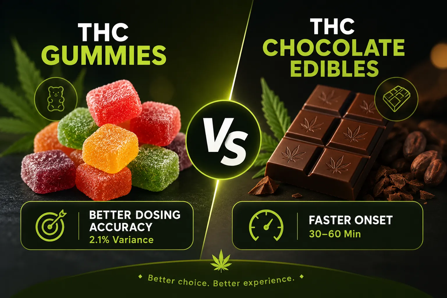 THC gummies vs chocolate edibles: onset, dosing accuracy, and which format is better | BudPop