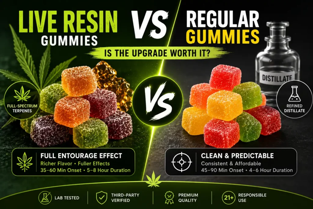 Live resin gummies vs regular gummies: is the upgrade worth the extra cost?