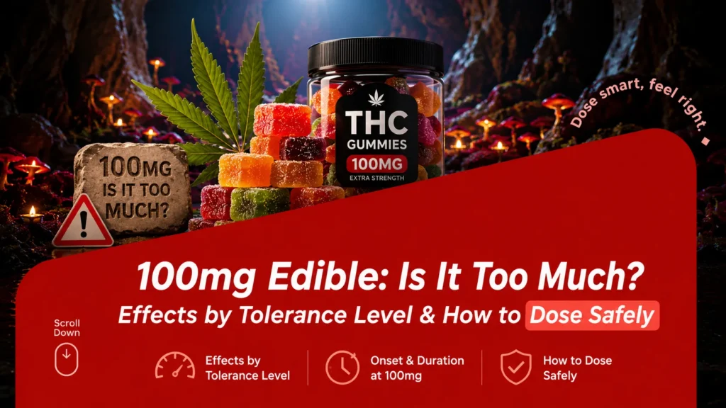 100mg edible: is it too much? effects by tolerance level and how to dose safely