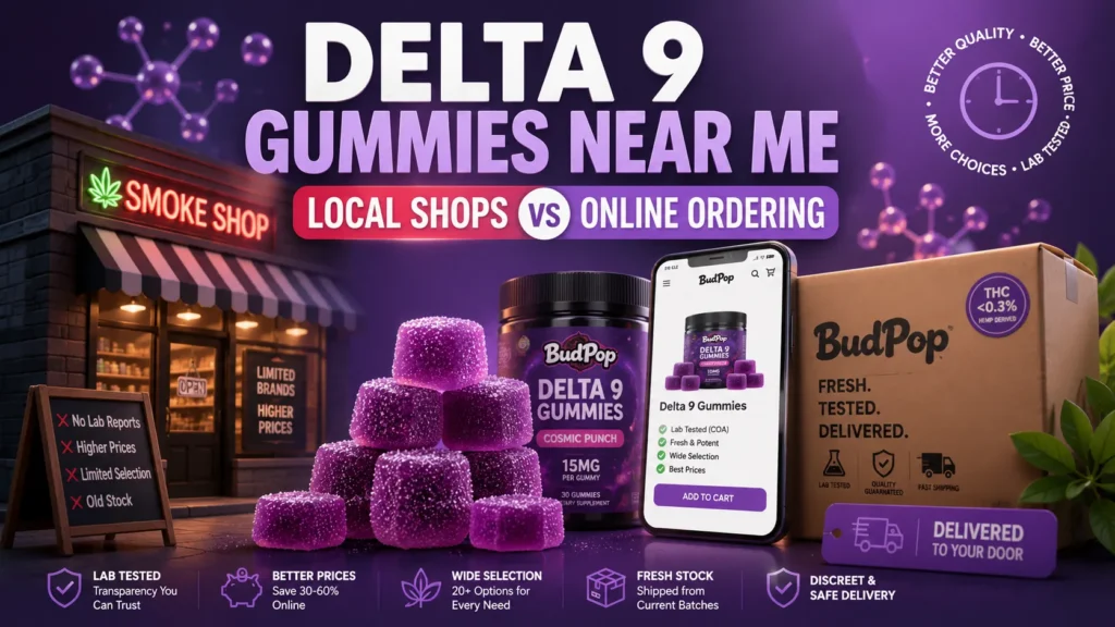 Delta 9 gummies near me why online ordering beats local shops in 2026