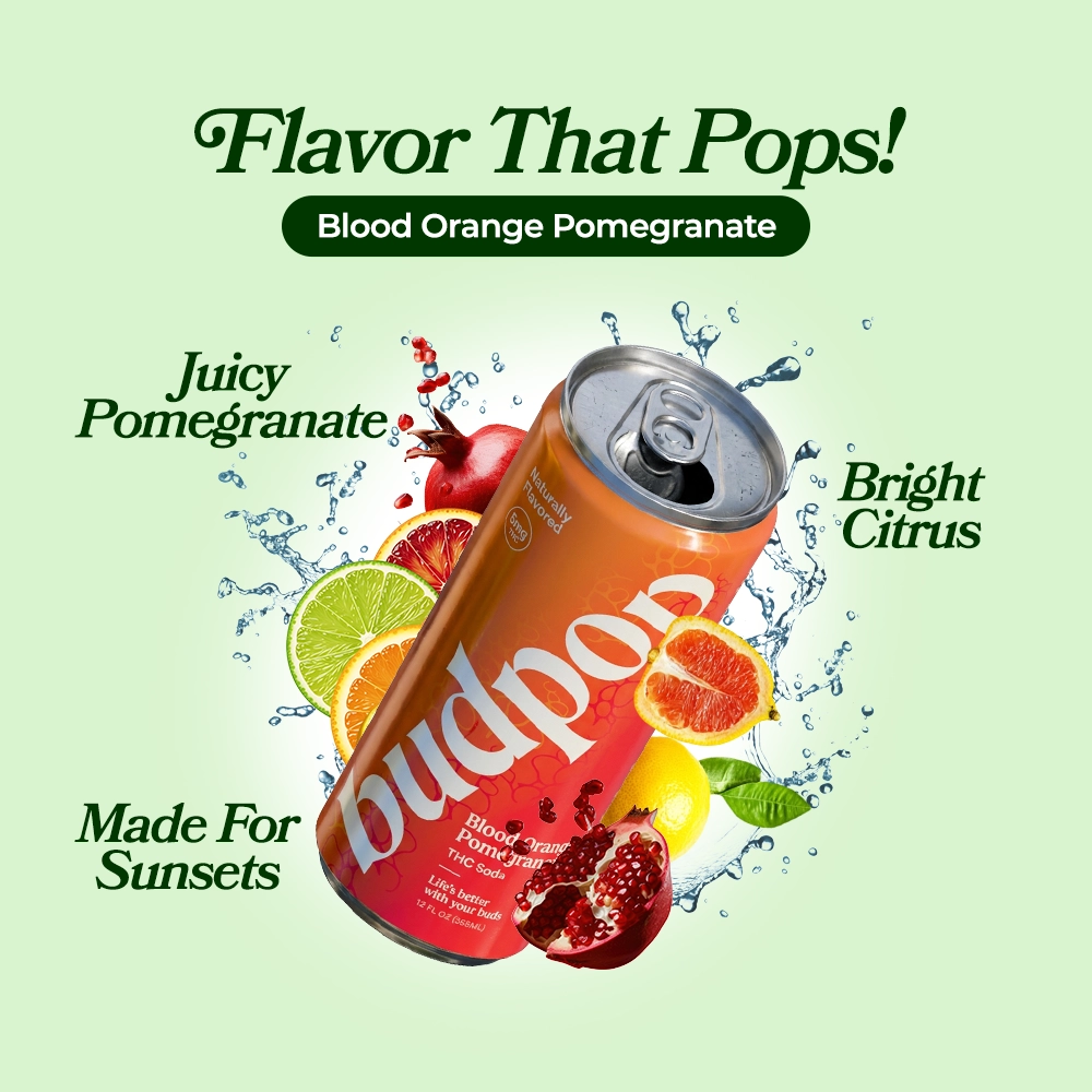 Blood Orange Pomegranate THC Soda Blood Orange Pomegranate THC Soda - Flavor Notes
