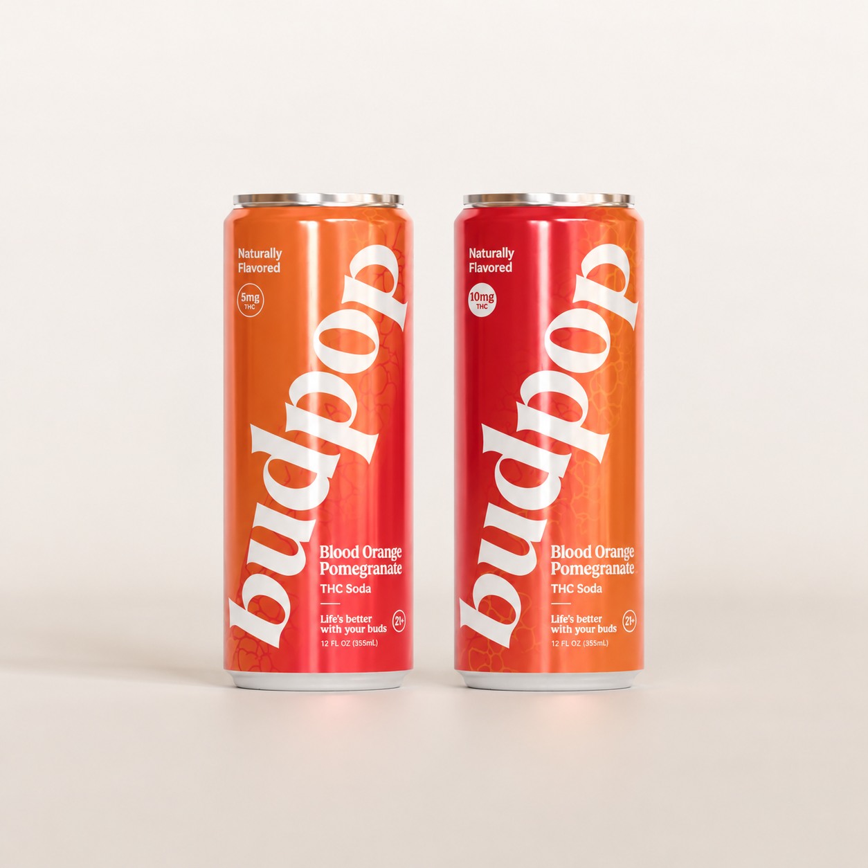 blood orange pomegranate 5mg and 10mg THC soda cans