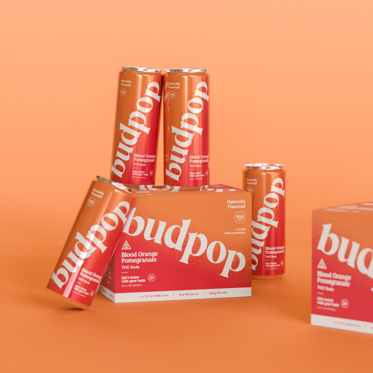 Blood Orange Pomegranate THC Soda Blood Orange Pomegranate THC Soda - 5mg Cans and Box