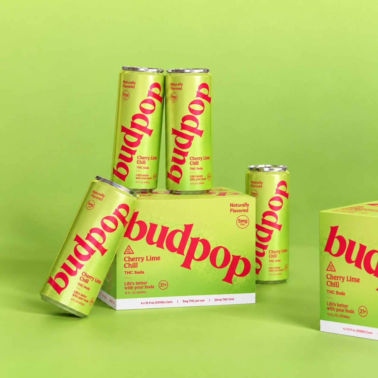 Cherry Lime Chill THC Soda Cherry Lime Chill THC Soda - 5mg Cans and Box